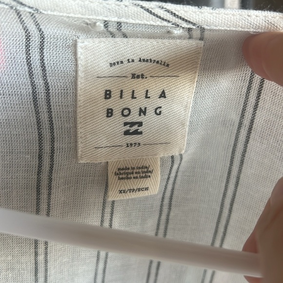 Billabong Swim Cover. Sheer white with blue/grey stripes. Size XS - Picture 3 of 4